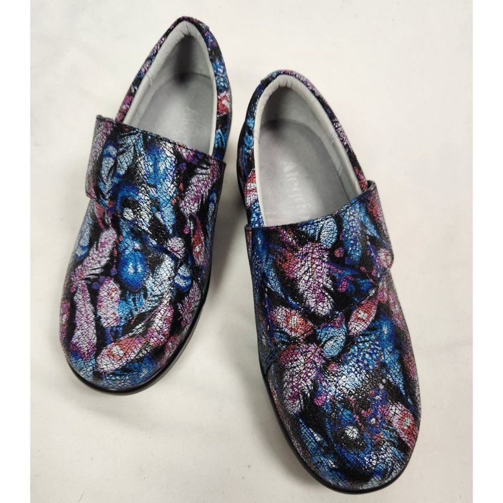 Alegria Women's Sz. 39W Lauryn Clog Feather Weight Print Leather NWOT
